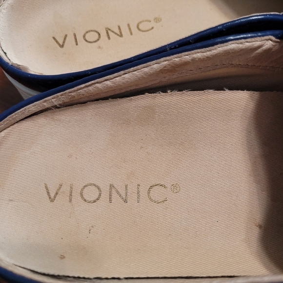 VIONIC Dakota navy metallic leather mules - 7.           J74 - Picture 8 of 8
